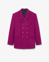 Runway Double Breasted Marbled Wool Blazer