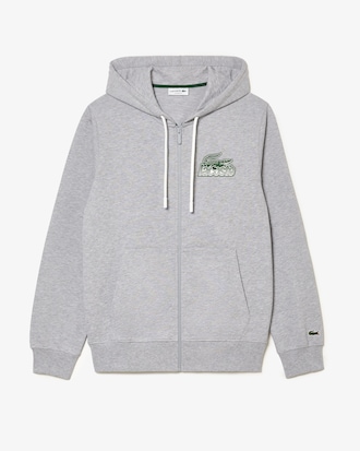 Sudadera Con Capucha Y Cierre De Felpa No Cepillada Para Hombre