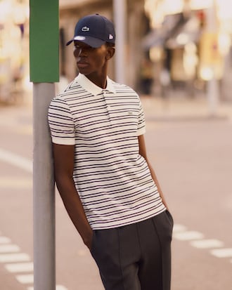 Classic Fit Striped Petit Piqu&eacute; Polo