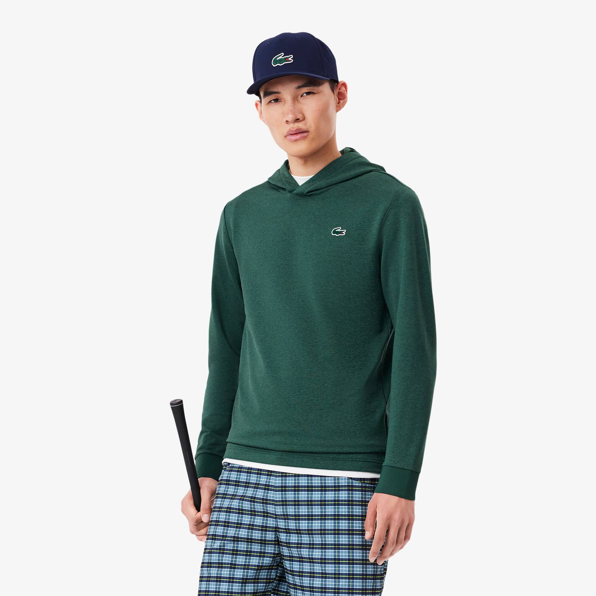 Lacoste Double Face Golf Hoodie In Green