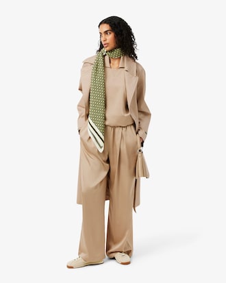 Pantalones De Satin El&aacute;stico Oversize