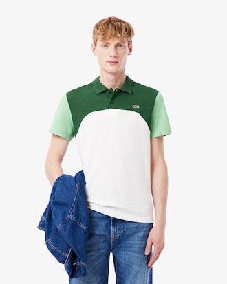 Polo de L.12.12 en Bloques de Color con Corte Regular para Hombre
