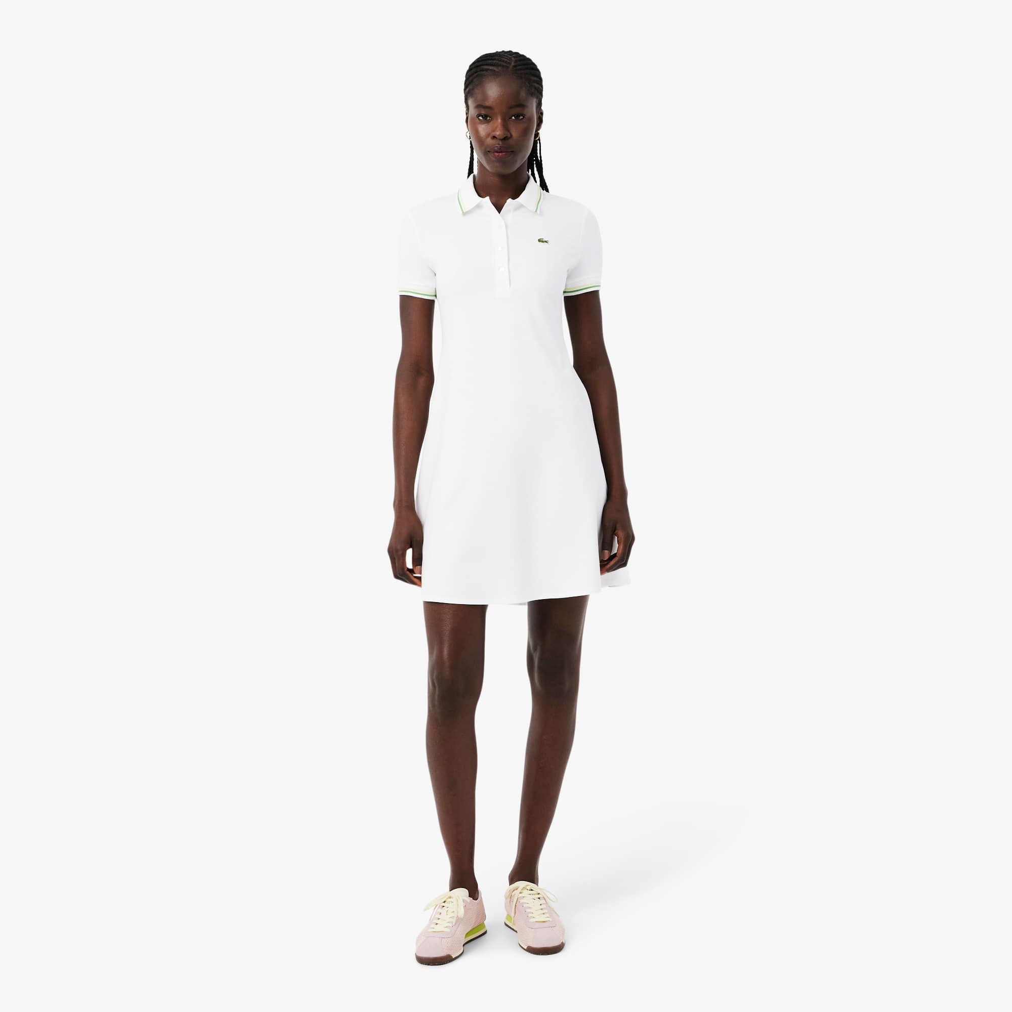 Lacoste Women's Stretch Polo Collar Skater Dress