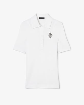 Women's Runway Slim Fit Satin Piqu&eacute; Polo