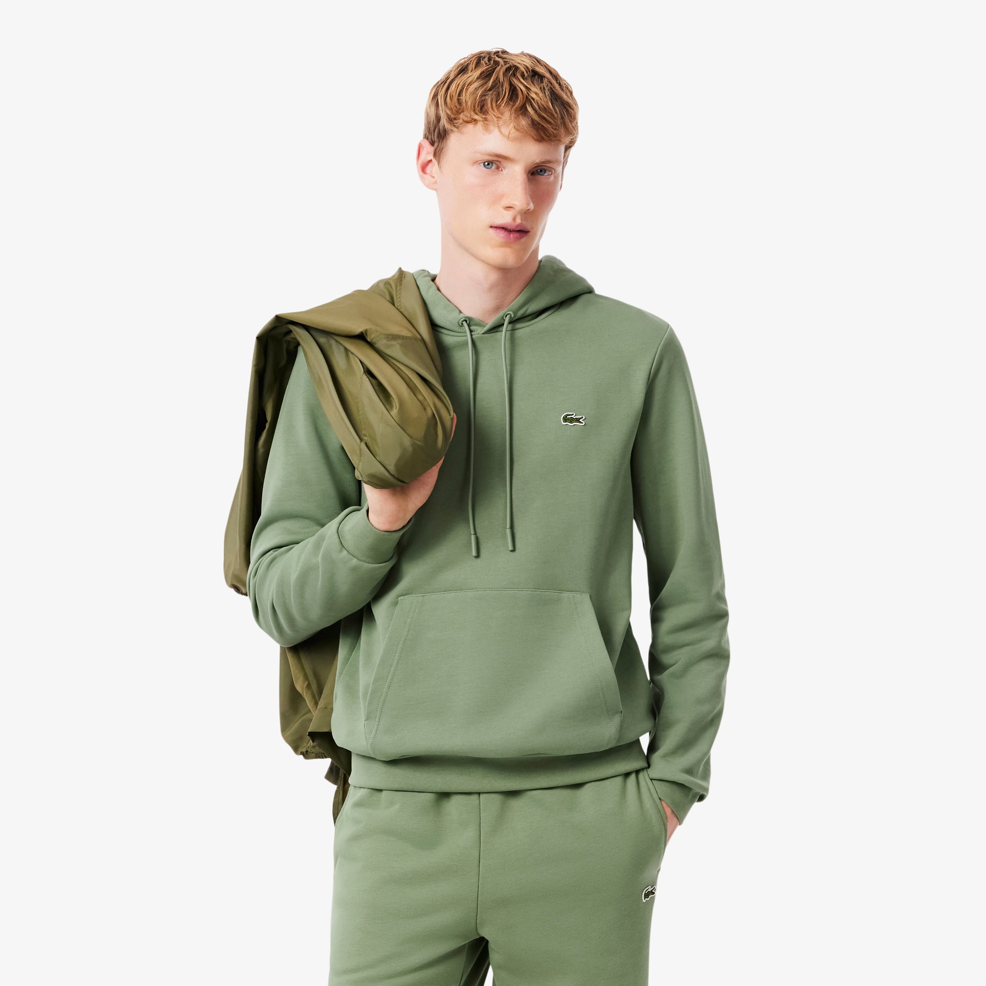 Lacoste Men's Cotton Fleece Hoodie - Xxl - 7 In Green