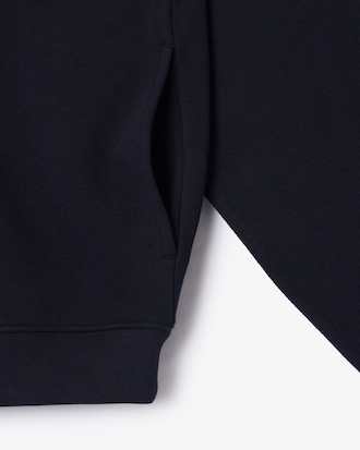 Men's Loose Fit Zip Neck Piqué Sweatshirt