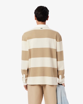 Men's Relaxed Fit Striped Rugby Polo