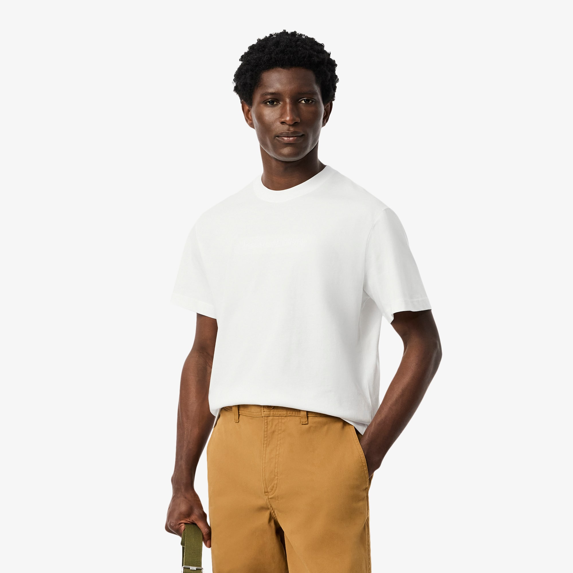 Lacoste Men's Embroidered Cotton T-shirt - S - 3 In White