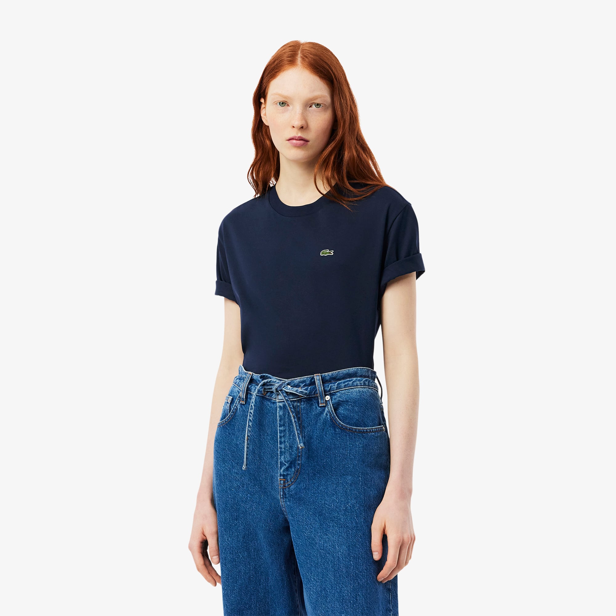 Lacoste Women's Relaxed Fit Soft Cotton T-shirt - 32 In Blue