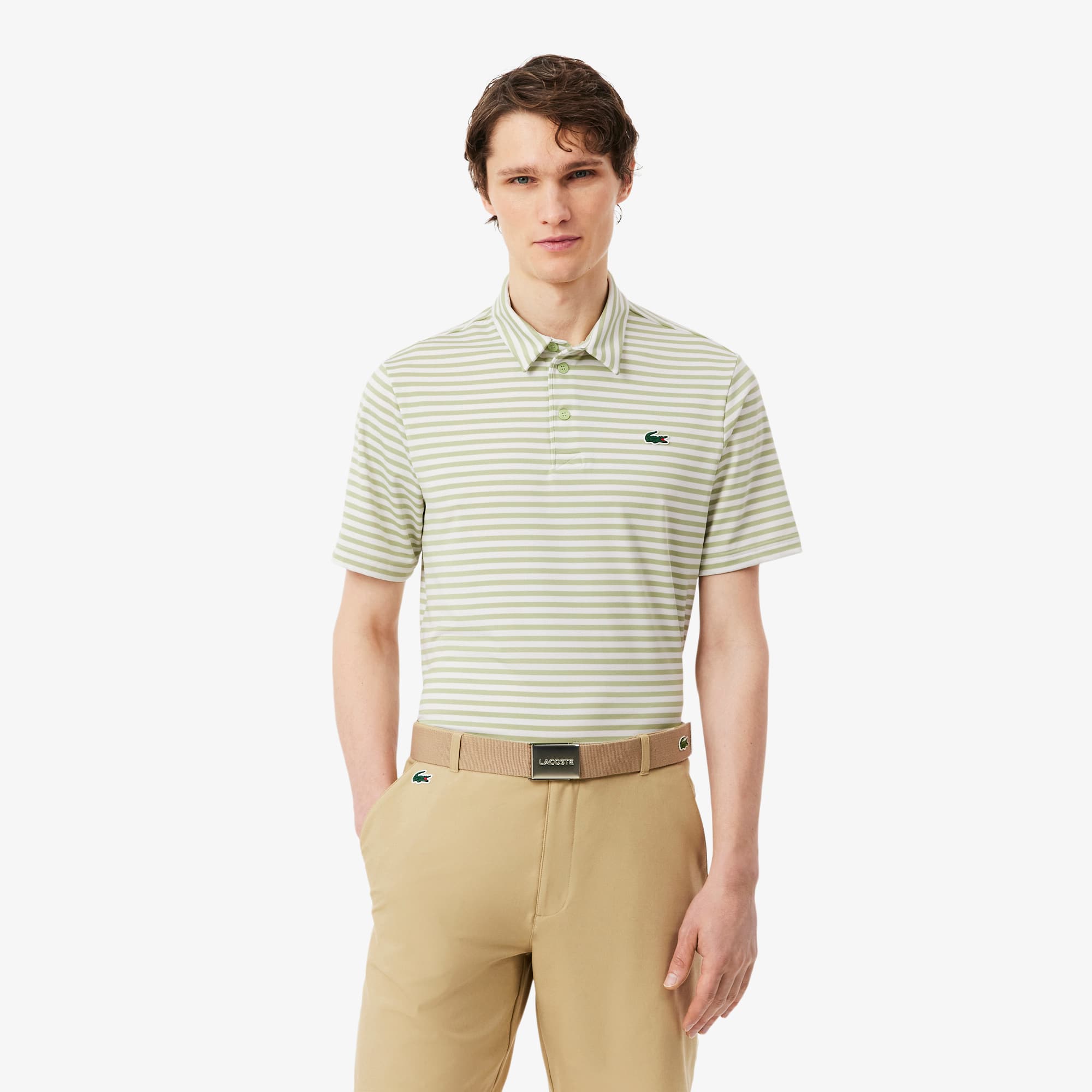 Lacoste Regular Fit Ultra Dry Striped Golf Polo
