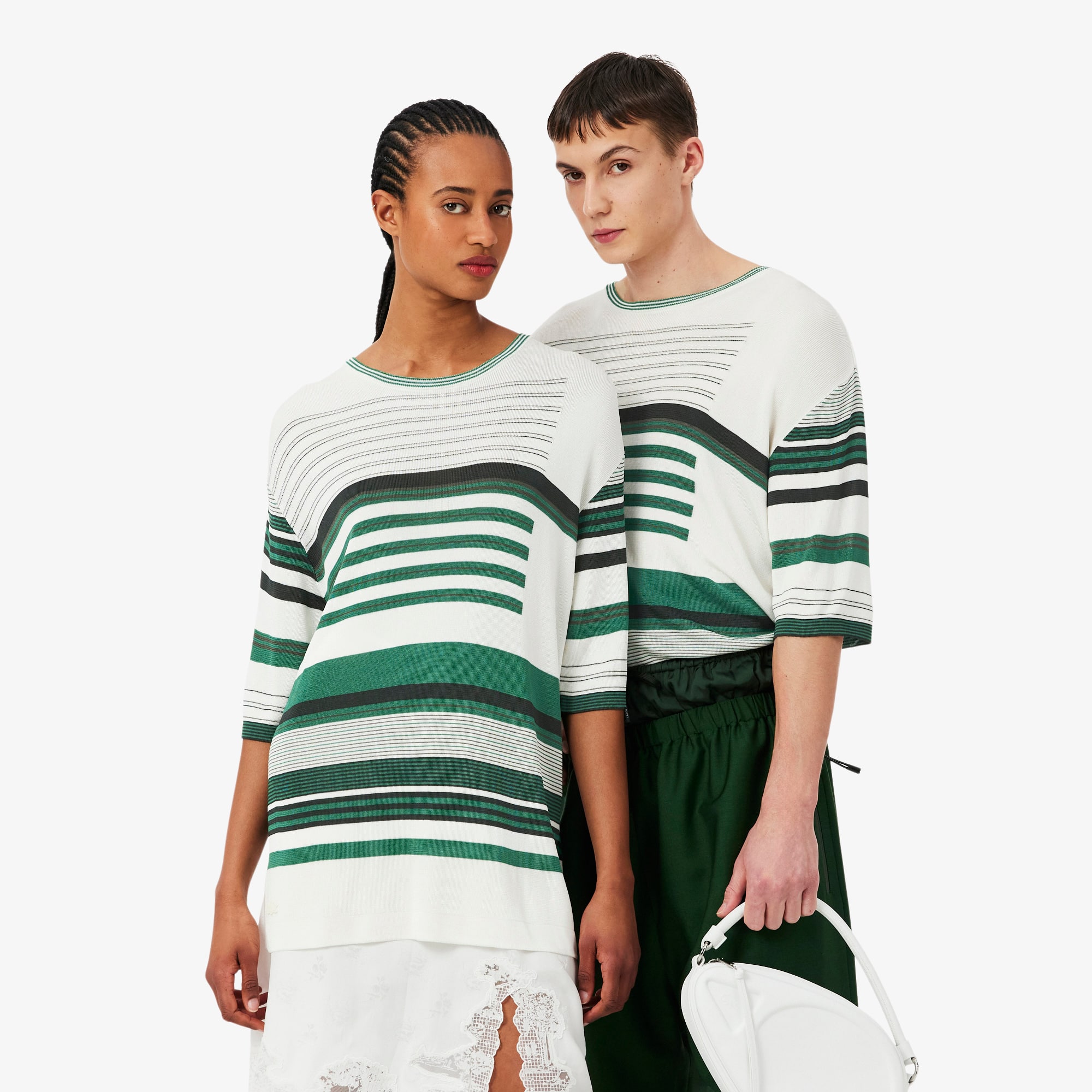 Runway Oversized Striped Satin T-shirt - undefined - New In 2026