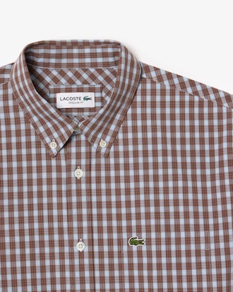Men's Regular Fit Plaid Poplin Shirt
