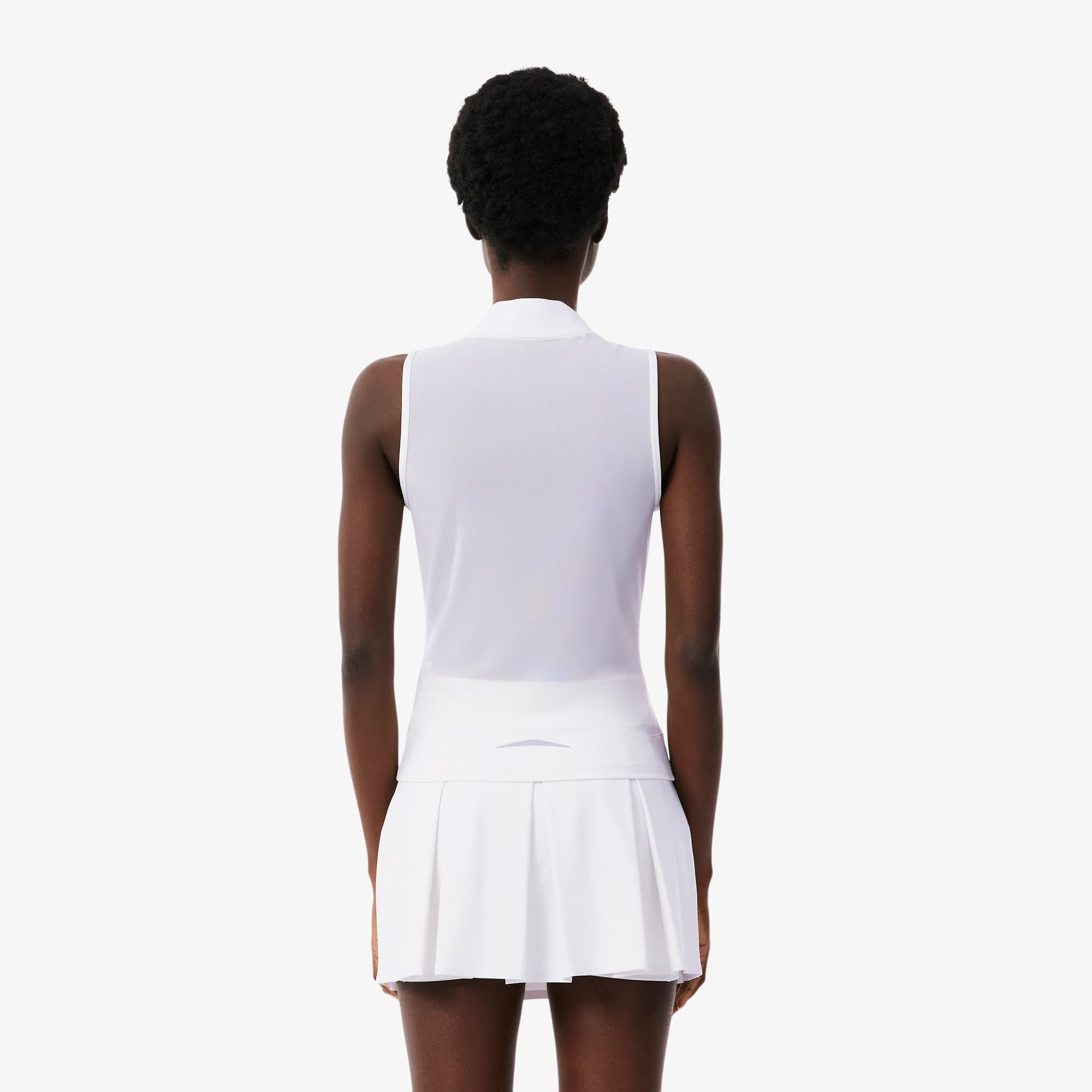 Sleeveless Stretch Dual Fabric Tennis Polo Shirt