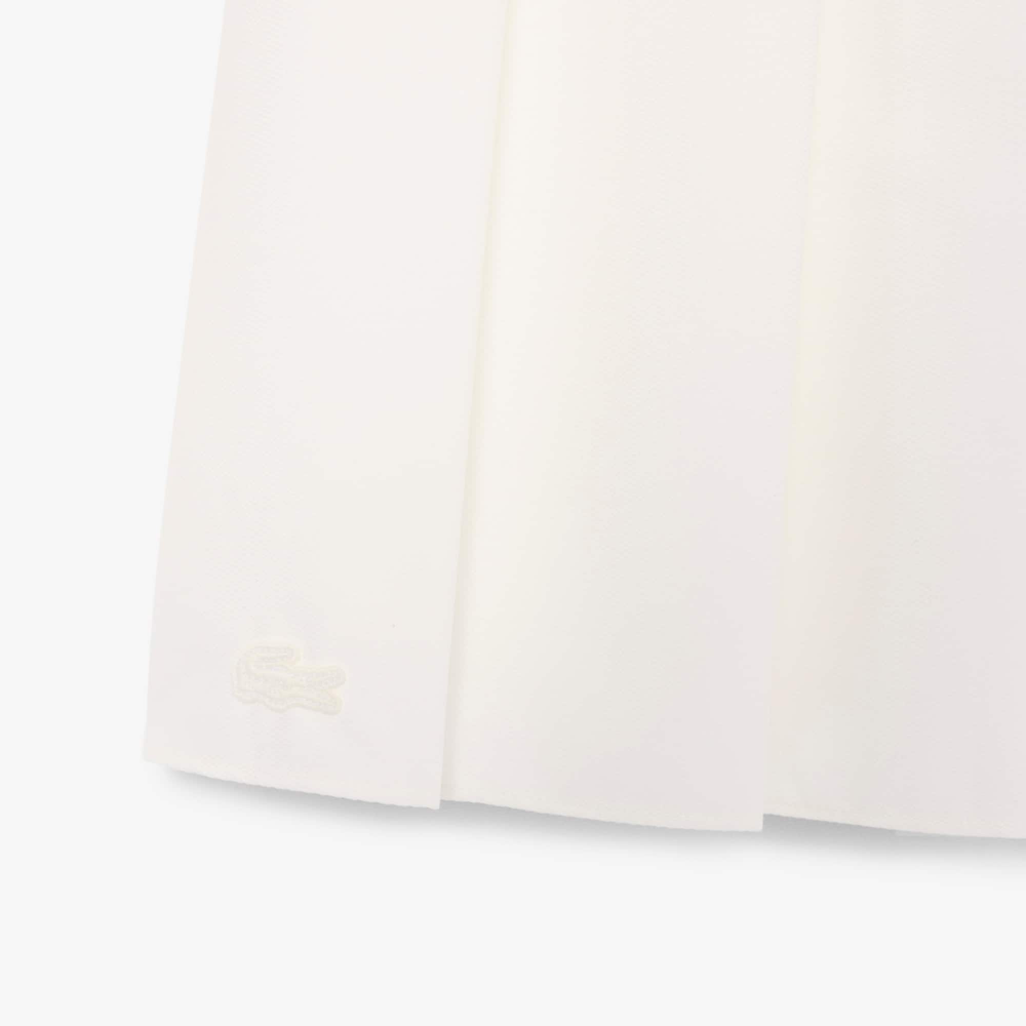 Pleated Petit Piqué Effect Midi Skirt