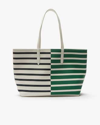 Anna Reversible Striped Petit Piqu&eacute; Tote