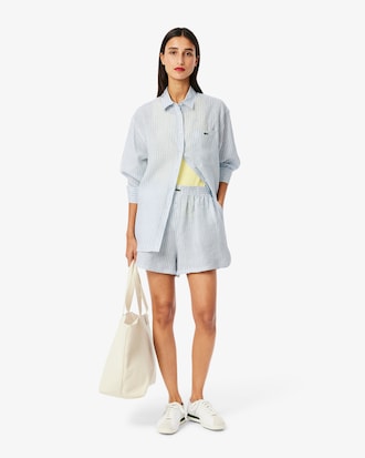 Women's Oversized Striped Linen Shirt