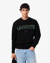 Men's Intarsia Branded Wool Sweater