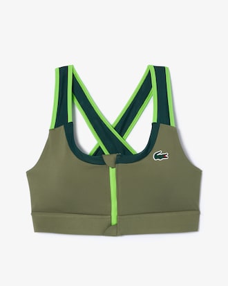 Women's Sport Zip-Up Colorblock Stretch Bralette