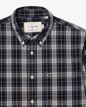 Men's Slim Fit Stretch Plaid Shirt