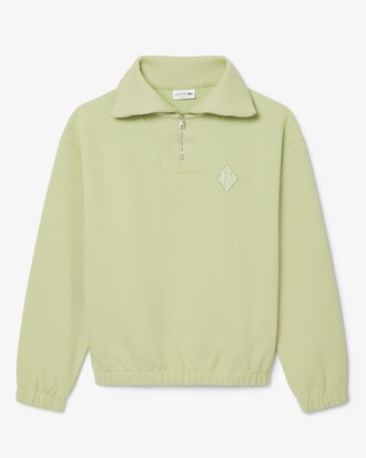 Loose Fit Zipped Neck Piqu&eacute; Sweatshirt