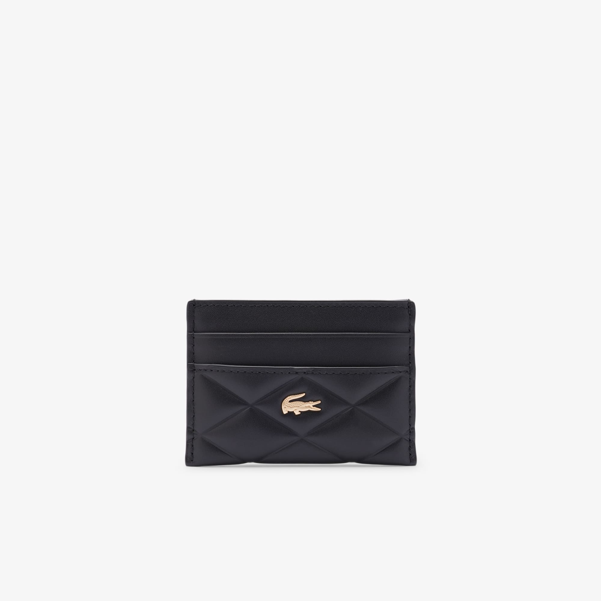 Lacoste Women's Crocodelle Leather Cardholder - One Size In Black