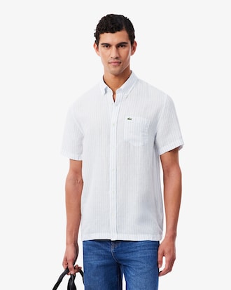 Men's Regular Fit Short Sleeve Linen Shirt