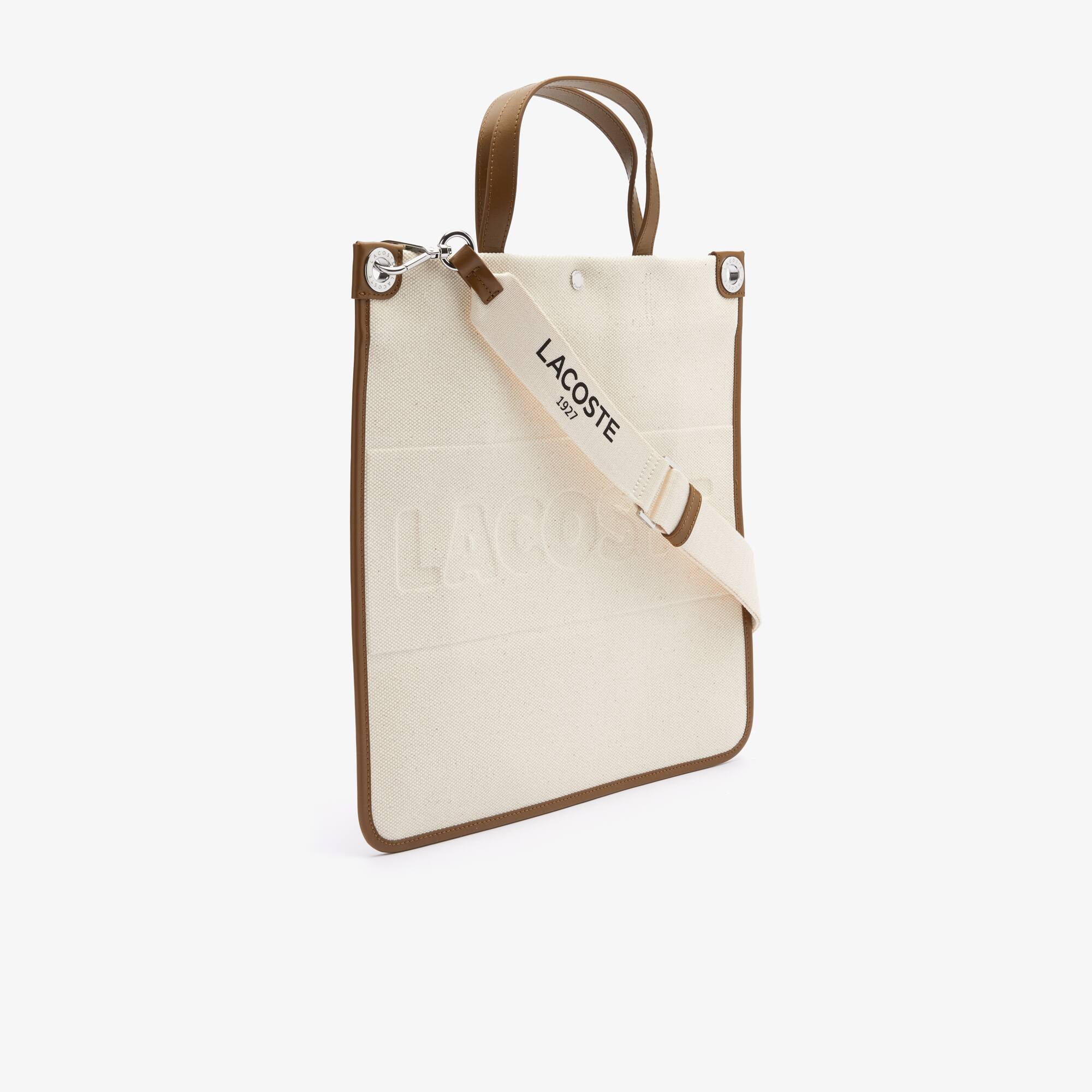 【LACOSTE】★HERITAGE COTTON CANVAS TOTE BAG★正規品★ Lacoste Heritage Cotton Canvas Tote S Natural Tan | Rustan's