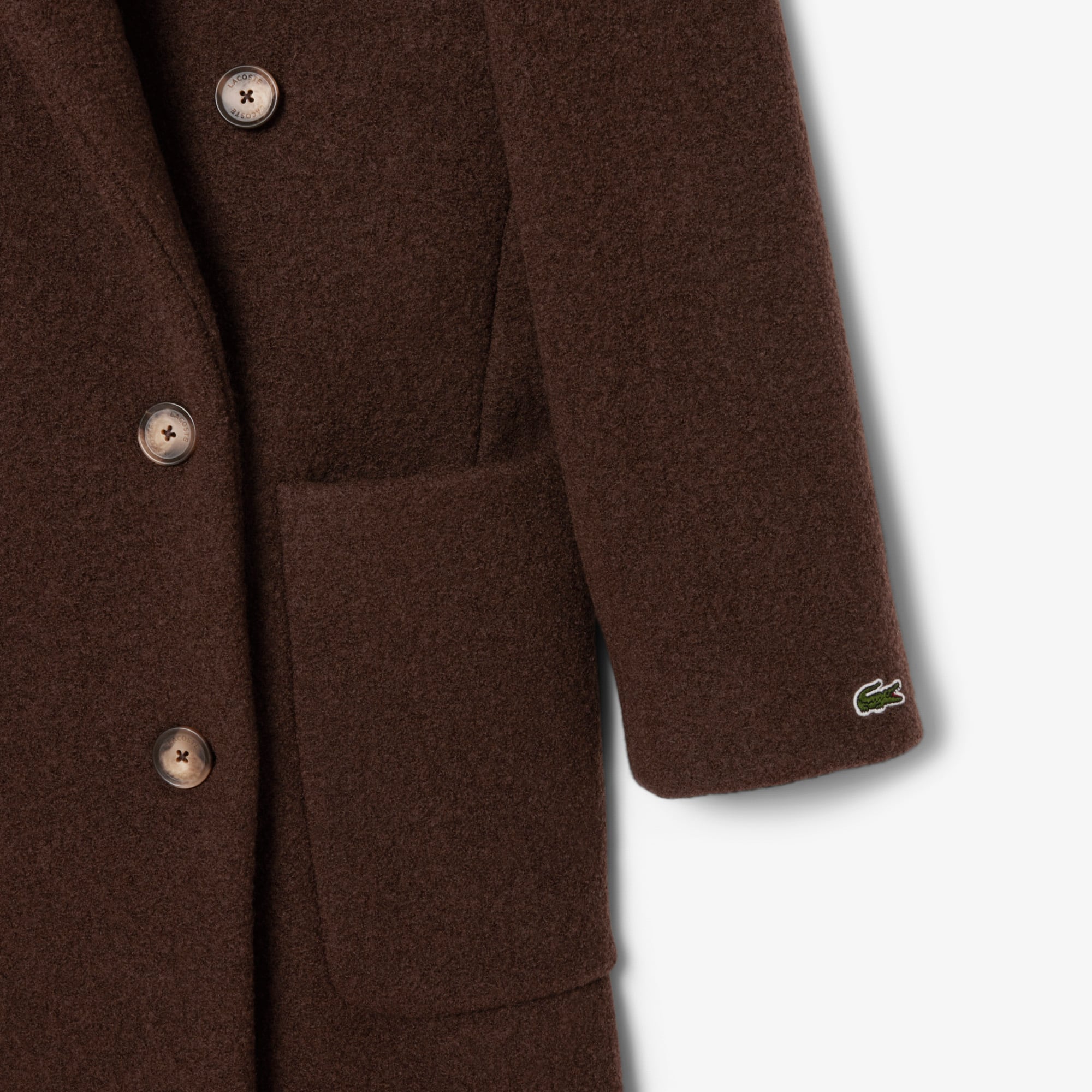 Women's Double-Breasted Wool Coat - Respect for Animal Welfare