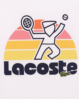 Men's Washed Effect Tennis Print T-Shirt