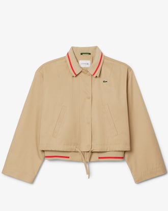 Women's Oversized Polo Collar Twill Jacket