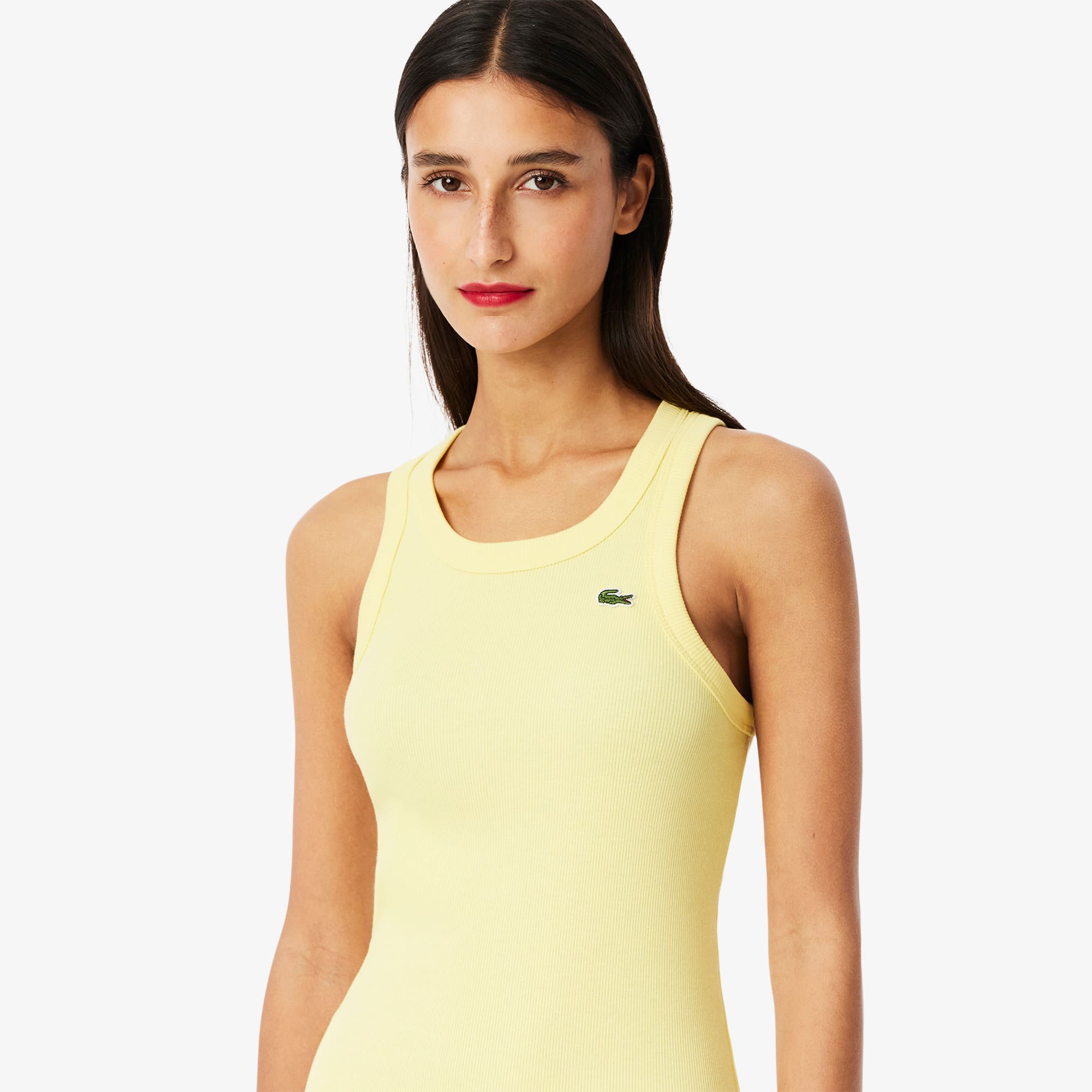 【極美品】大特価！LACOSTE 襟付きワンピースSサイズ　綿100% イエロー Amazon.co.jp: [ラコステ] ワンピース [公式] ラガーシャツ
