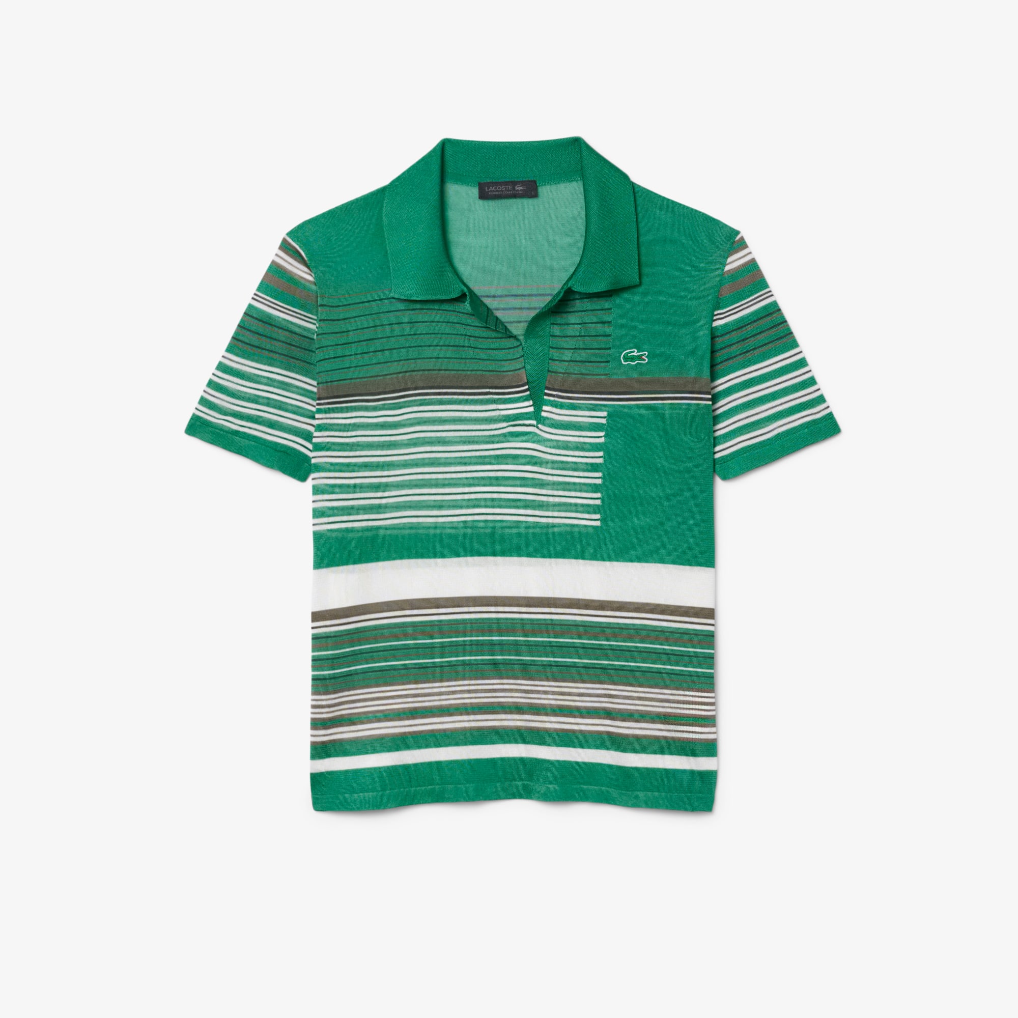 Runway Slim Fit Striped Satin Piqué Polo Shirt