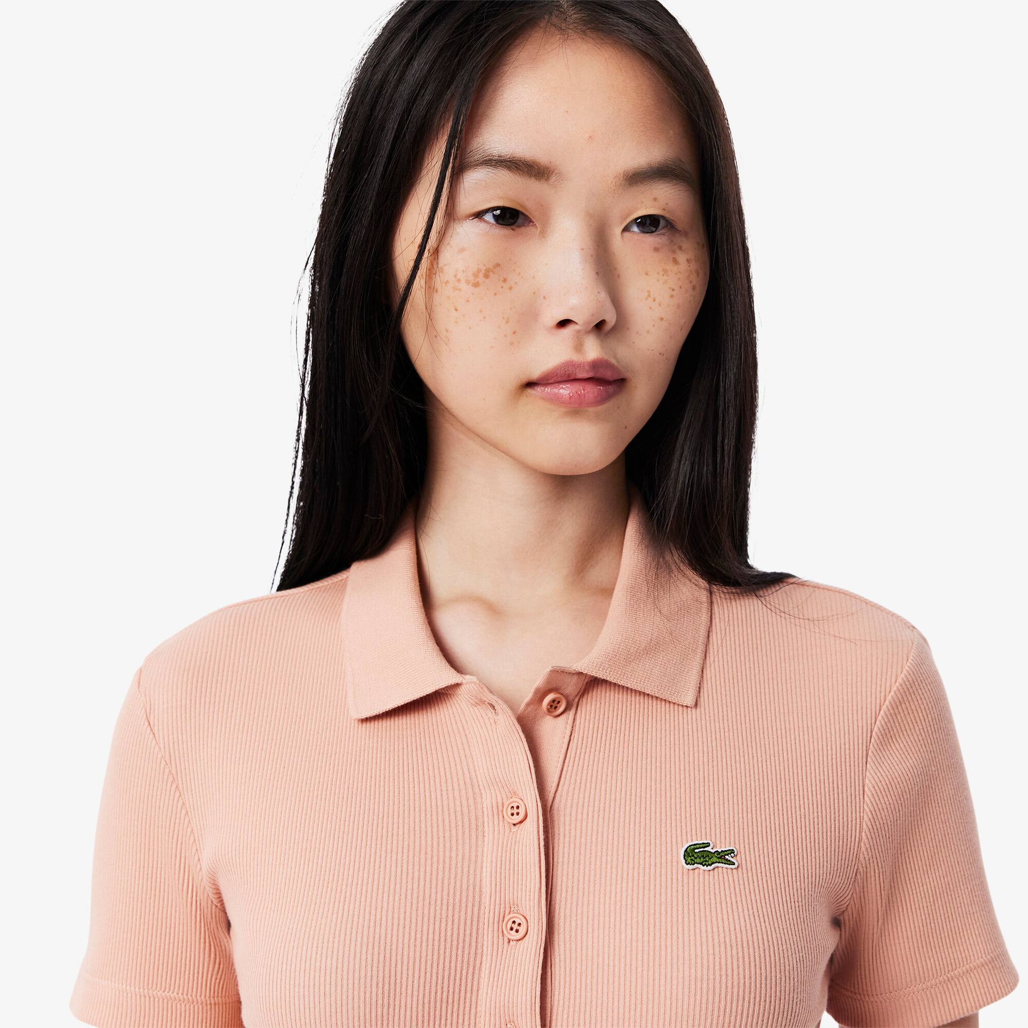 Women's Slim Fit L.12.D Ribbed Cotton Polo - Polo Shirts