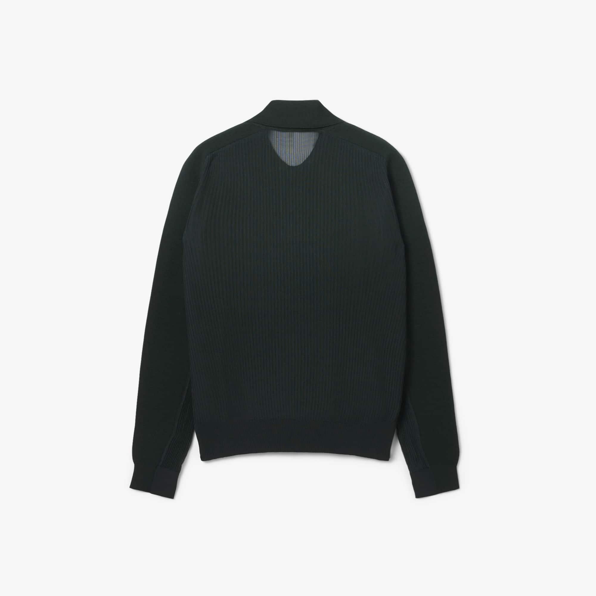 Runway Wool Blend Polo Collar Sweater