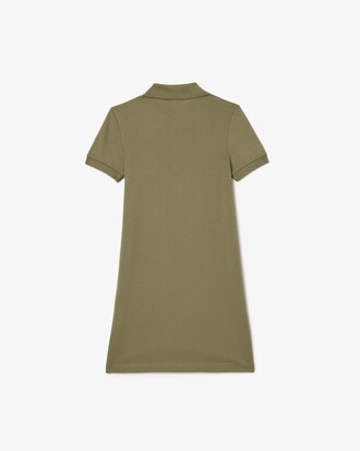 Robe polo en piqu&eacute; de coton uni