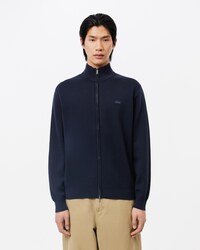 Men's High-Neck Zip-Up Wool Cardigan
