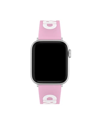 Unisex Croc Print Pink Silicone Apple Watch Strap