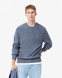 Suéter De Cuello Redondo De Lana Cardada Mercerizada