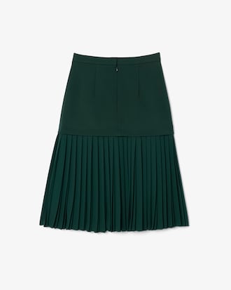 Women's Runway Pleated Satin Skirt