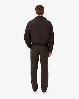 Men's Straight Fit Chevron Wool Pants
