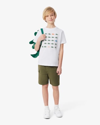 Crocodile Print Cotton T-Shirt