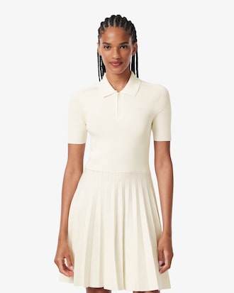 Vestido Plisado De Cuello Polo