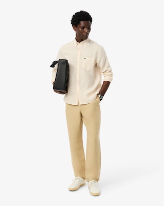 Men's Regular Fit Striped Linen Shirt