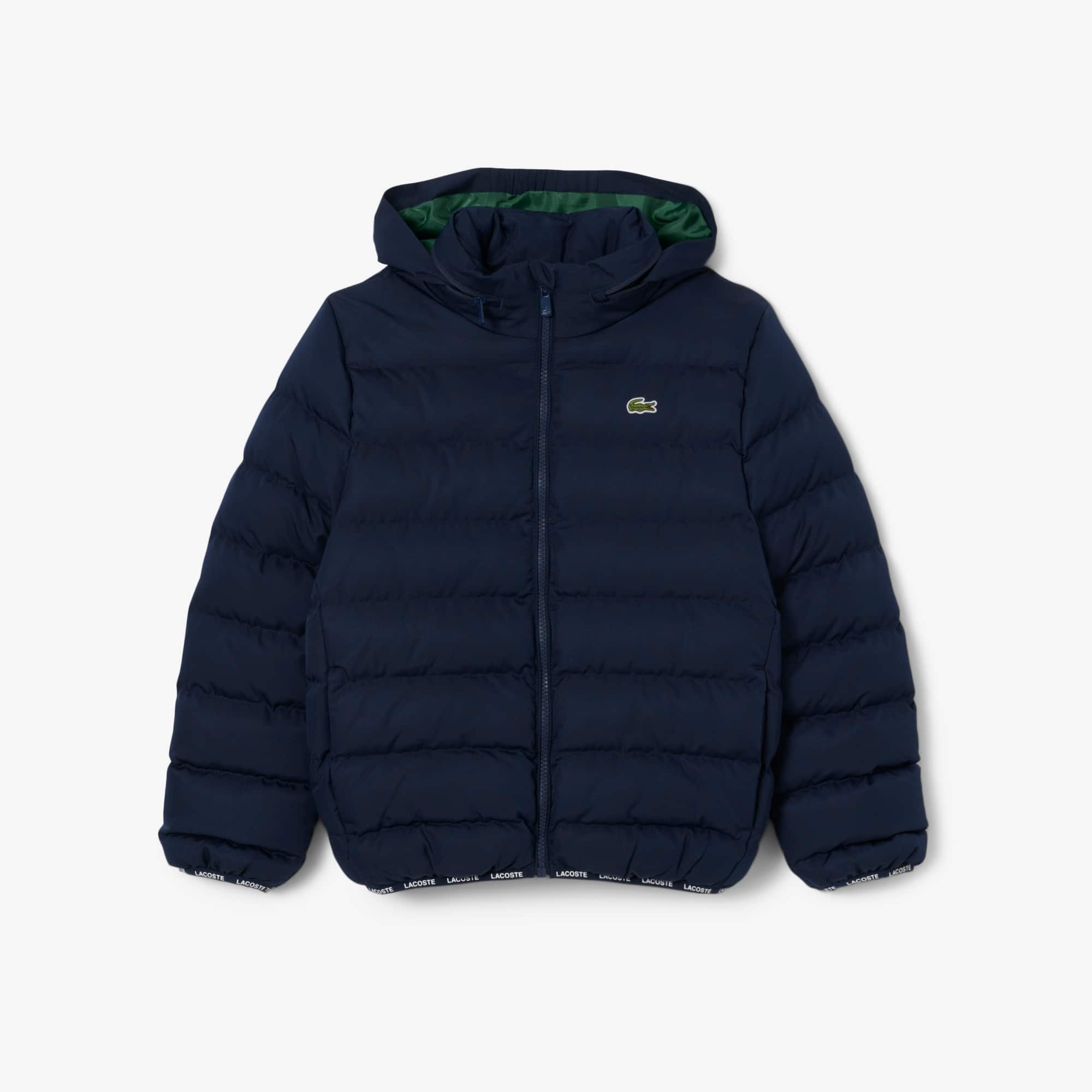 Lacoste Kids' Hooded Diamond Puffer Jacket - 14 Years In Blue