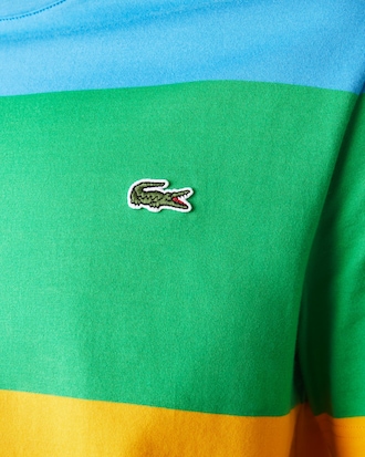 Men&rsquo;s Lacoste x Polaroid Crew Neck Colour Striped T-shirt
