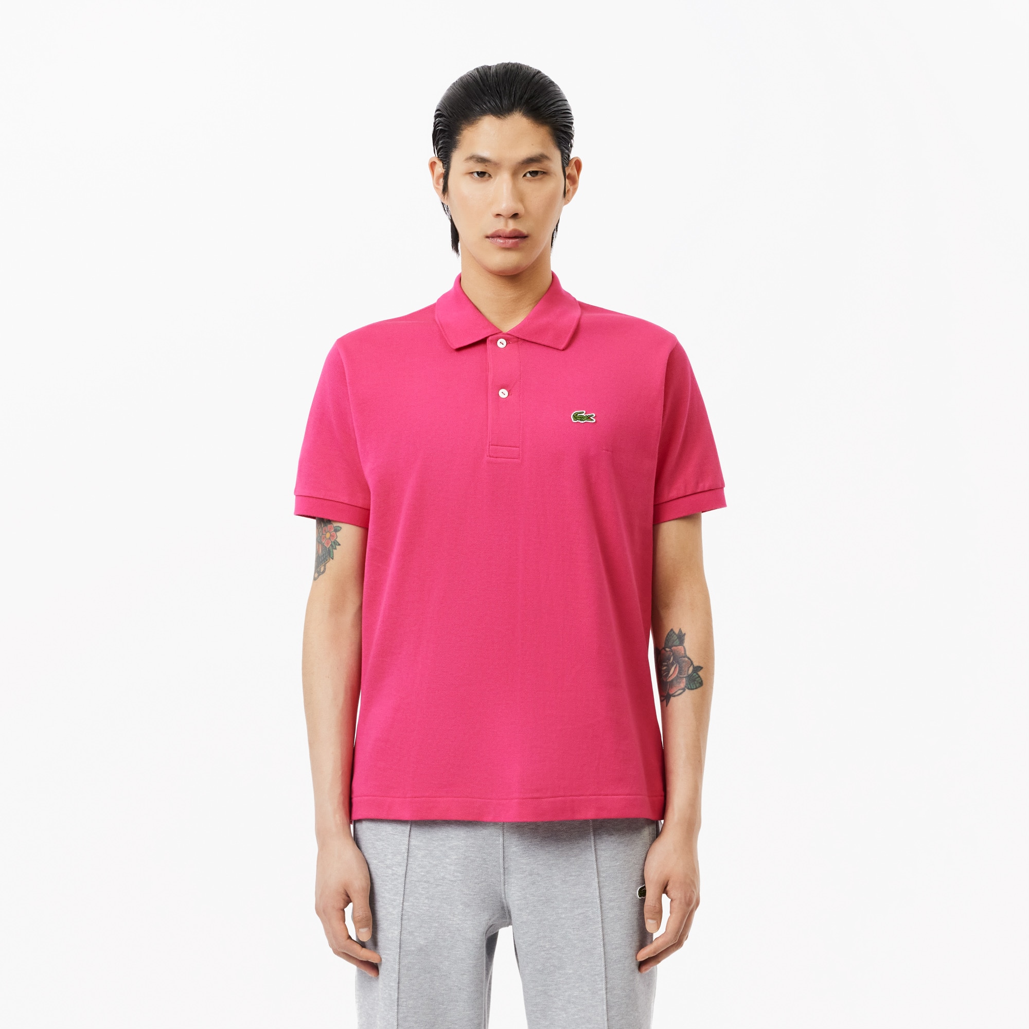 lacoste slim fit lacoste t shirt pink