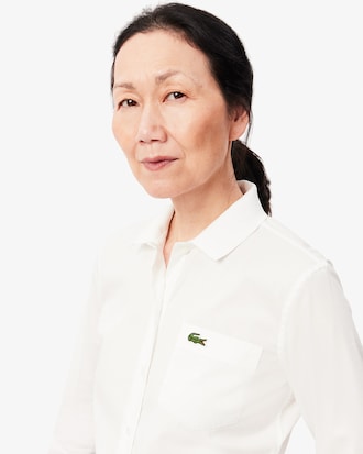 Women's Slim Fit Ribbed Collar Poplin Shirt