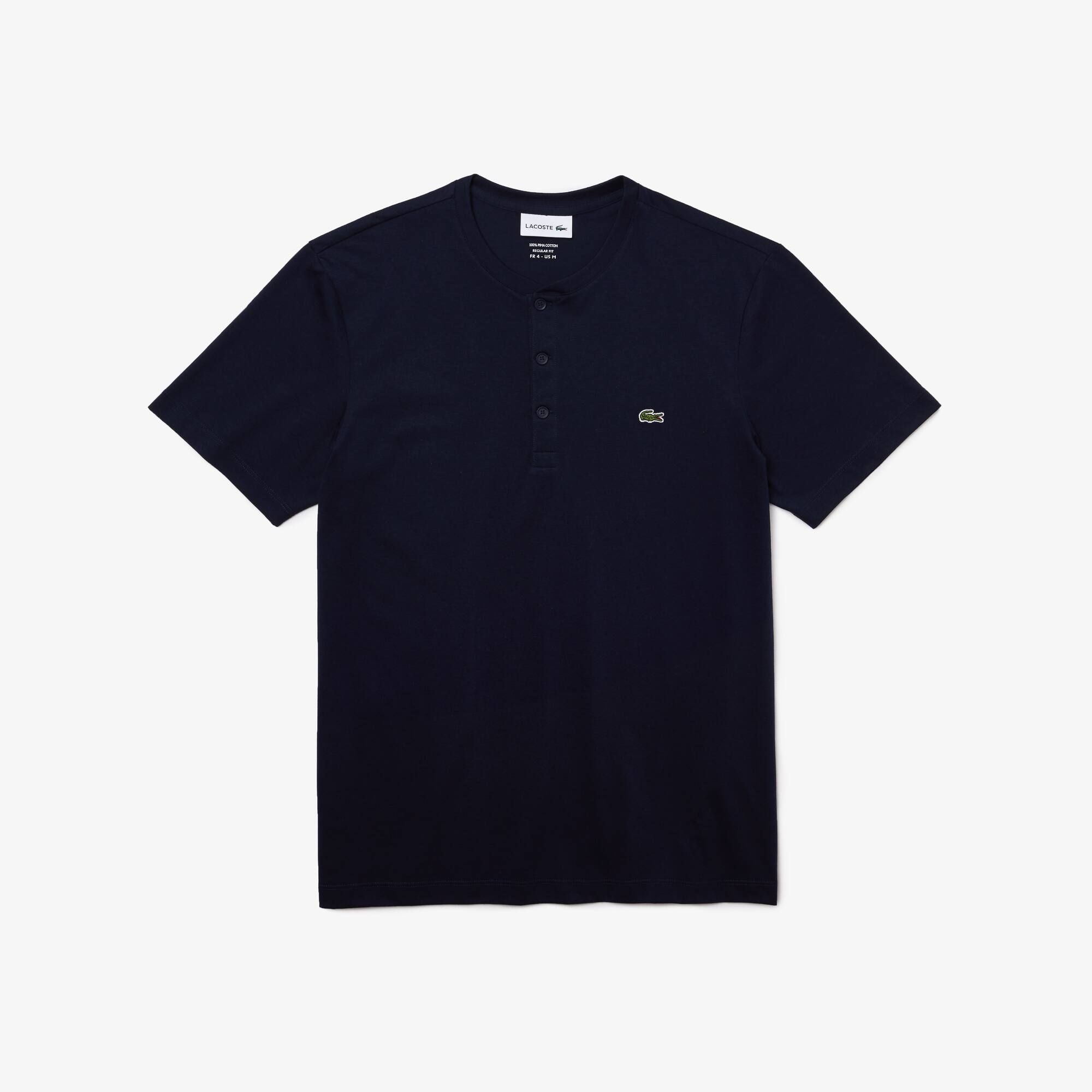 Henley Neck Pima Cotton Jersey T-shirt 