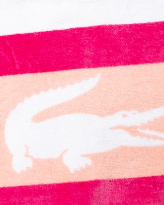 Toalla de playa Lacoste en algod&oacute;n con rayas de colores