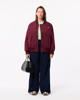 Women's Oversized Ribbed Cuff Bomber Jacket